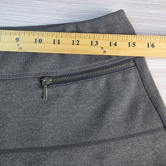 Athleta Elastic Waist Pull On Skirt Gray A Line Zippered Pockets-Sz Small Preppy - Picture 4 of 8
